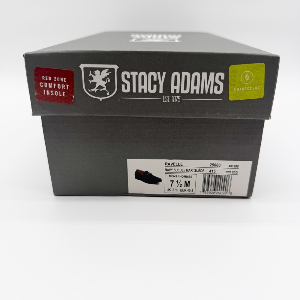 Stacy Adams Ravelle Moc Toe Slip On Bit Loafers Navy Blue Suede Shoes 7.5 NEW - Picture 15 of 15